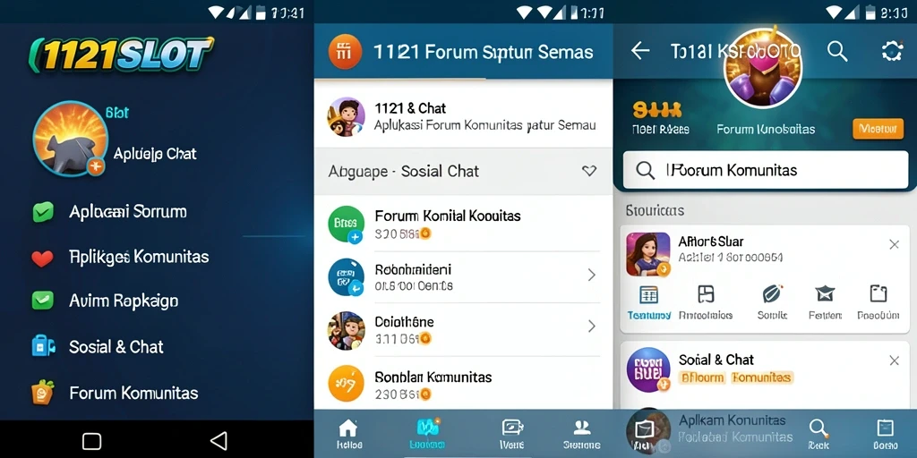 Tampilan antarmuka pengguna 1121SLOT yang menarik dan fungsional.