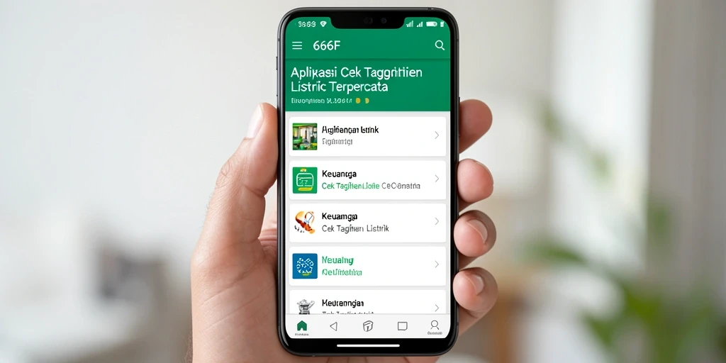 Tampilan antarmuka aplikasi Cek Tagihan Listrik 666F yang ramah pengguna.