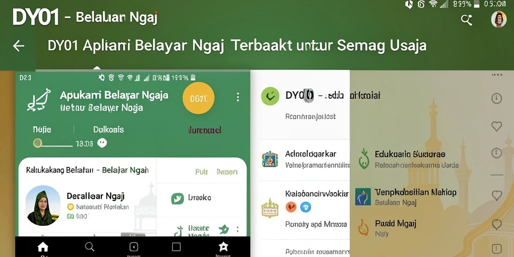 Tampilan antarmuka interaktif aplikasi Belajar Ngaji.
