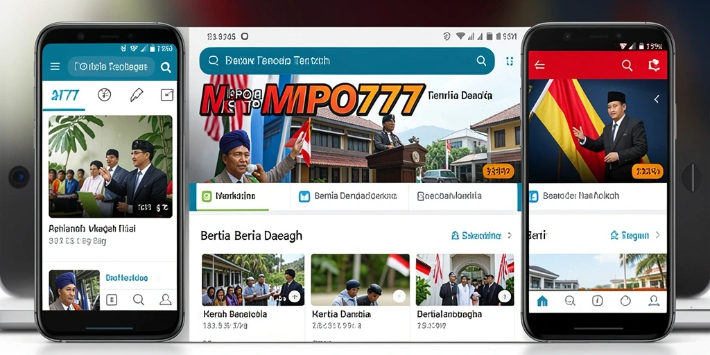 Antarmuka utama MPO777 dengan berita daerah terkini.