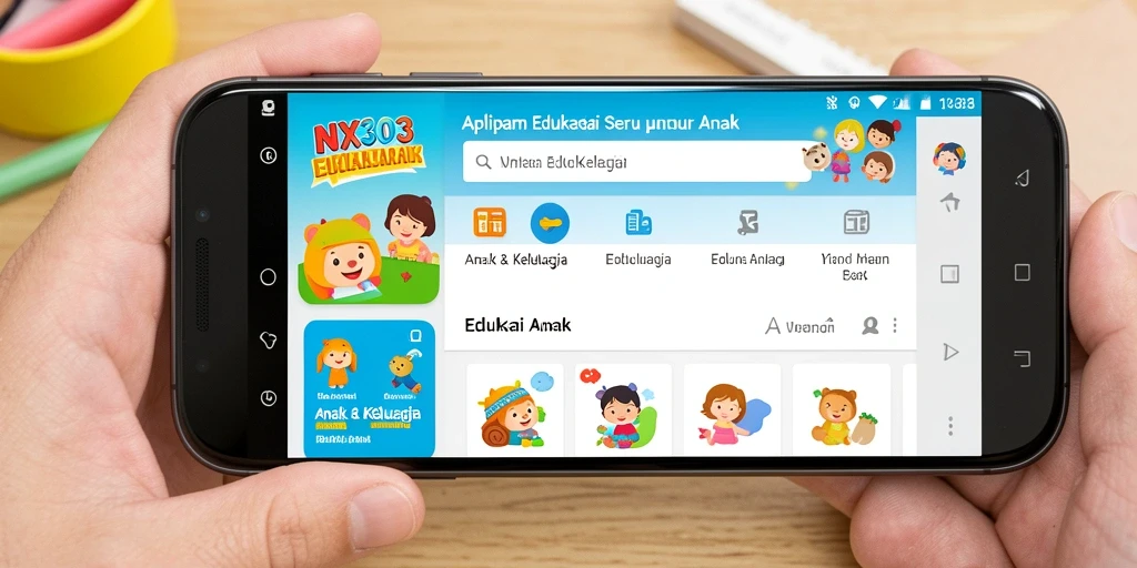 Tampilan antarmuka NX303 yang ramah anak dan interaktif.