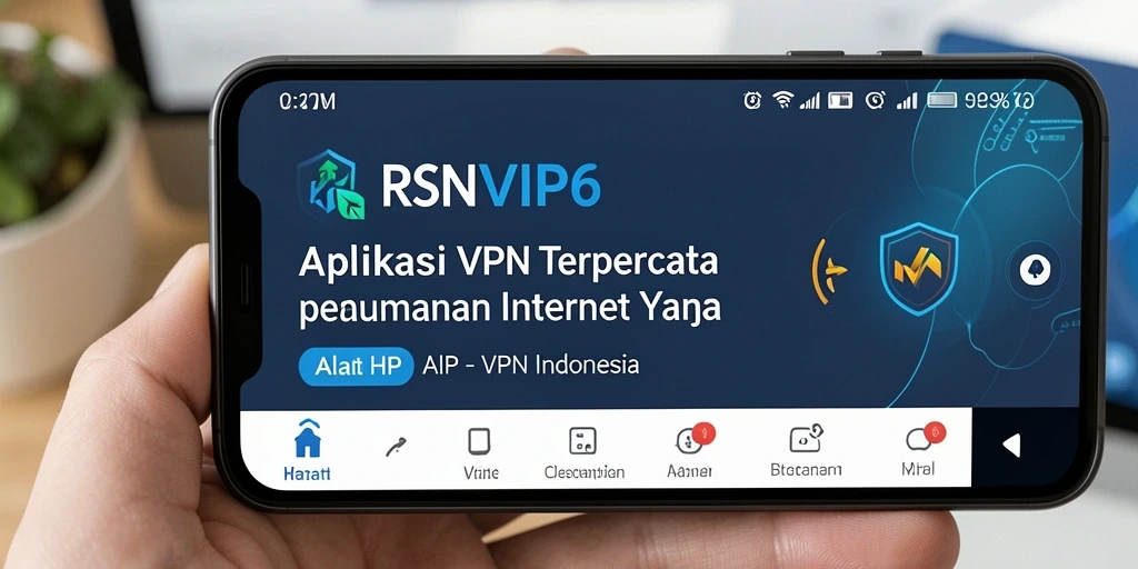 Tampilan antarmuka utama RSNVIP6 dengan fitur keamanan VPN yang lengkap.